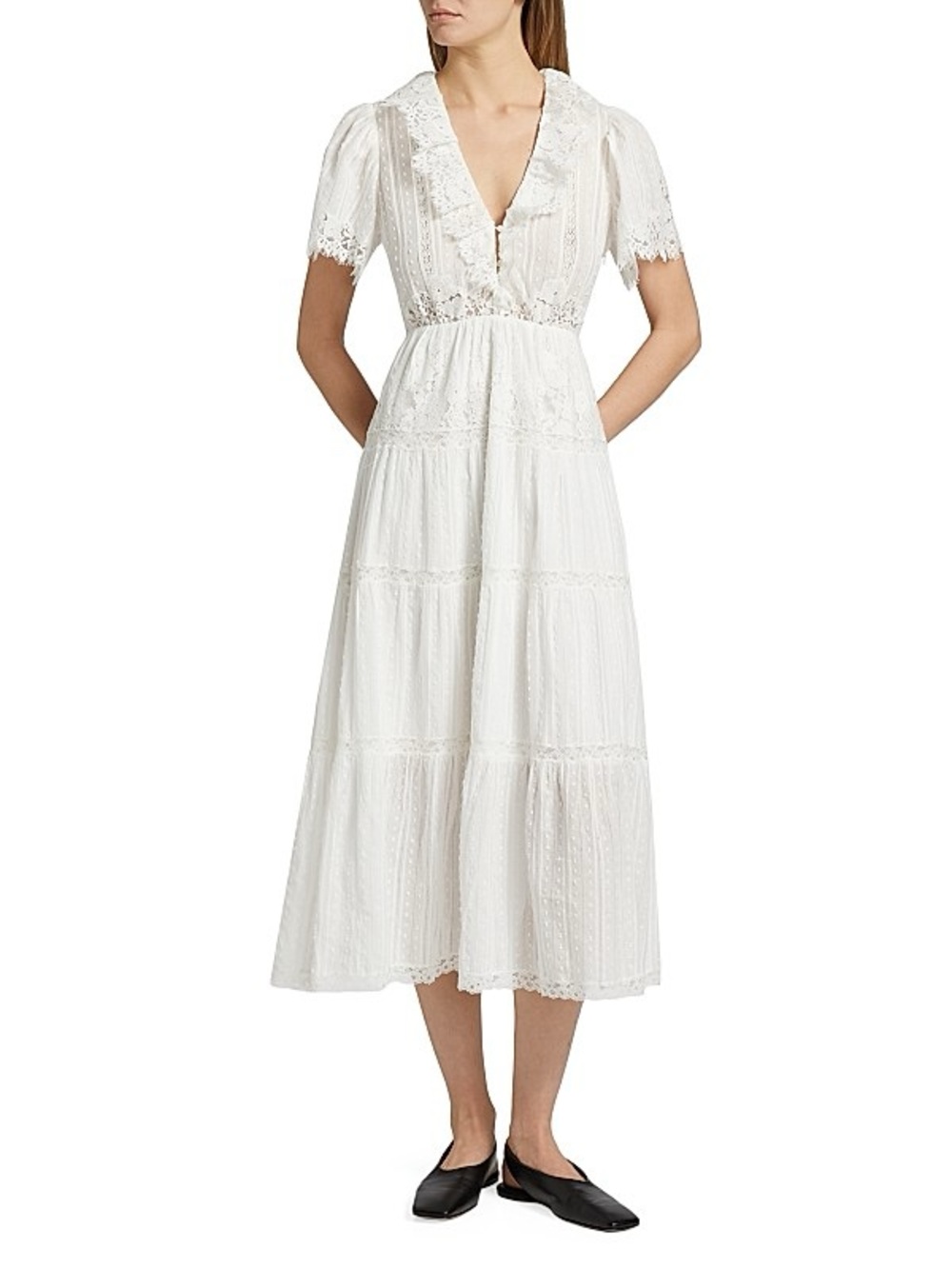 Dôen Gabriella Lace Cotton Midi-Dress - Picture 4 of 11